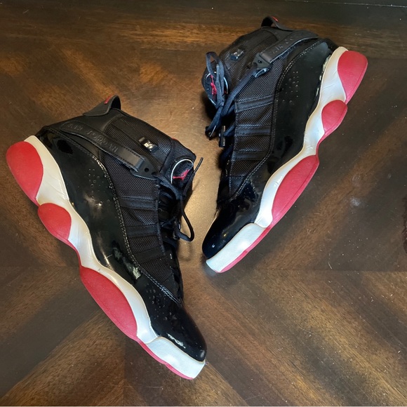 Nike Air Jordan 6 Rings Bred 322992-071 Mens Black Red Size 11 - Picture 2 of 8